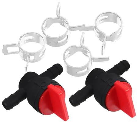 HIAKDOFT 2 Stück Gas Petcock Absperrventil für Kleine Motoren Rasenmäher und Schneefräsen Absperrventil zur Filterersetzung und Passend für Leitungen