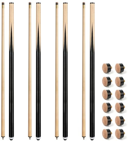 Horse Billard‑Queue, 147,3 cm / 132,1 cm / 121,9 cm / 106,7 cm, 1/2‑geteilter Billardqueue, geeignet für Erwachsene, Jugendliche und Billardclubs, mit 13‑mm‑Leder‑Queue‑Spitze