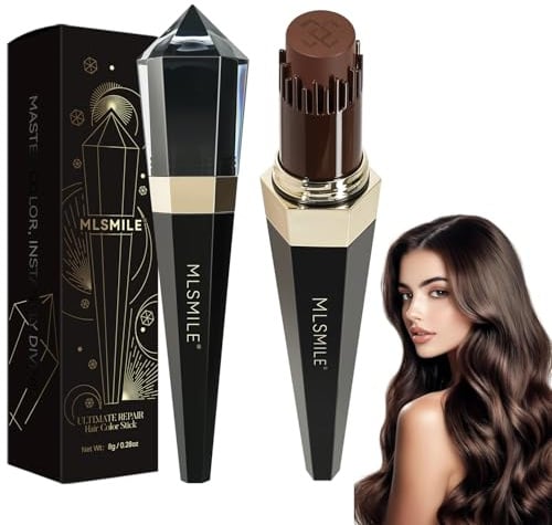 Haarfarbe Stick, Ansatz-Ausbesserungsstift, wasserdicht und schweißdicht für schnelle Berührung für spärliche Haarlinien und Grauabdeckung, einfach aufzutragen (#02 Dunkelbraun, 8g)