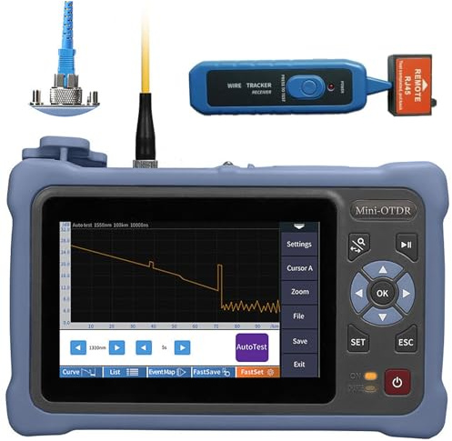 Fiber Optic Tester with Multi-Function Capabilities for Network Cable Testing, Featuring 4.3 IPS Touch Screen