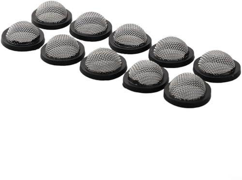 PureBowlic 10 Pack Silicone Rubber Washers With 302 Stainless Steel Filter Mesh, 1/2 Inch And 3/4 Inch Garden Hose Shower Replacement Seals, Black Anti-Aging Gaskets For Washing Machine(3/4)