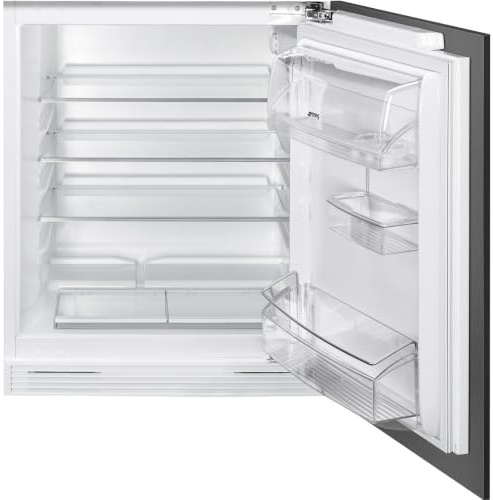 Smeg UKU8L080DE Built-Under Integrated Larder Fridge 134L, Fixed Door-on-Door Hinge, Reversible Door, LED Light, 38dB Quiet Operation, E Energy Rated, White