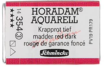 Schmincke – HORADAM® AQUARELL - feinste Künstler-Aquarellfarben, 354 Krapprot tief, 14 354 043, 1/1 Näpfchen