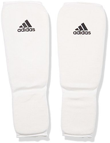 adidas Schienbeinschoner Kickboxen Shin-n-Step Pad Schienbeinschutz, Weiß, S