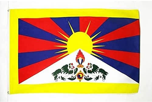 AZ FLAG - Drapeau Tibet - 90x60 cm - Drapeau Tibétain 100% Polyester Avec Oeillets Métalliques Intégrés - Pavillon 50 g
