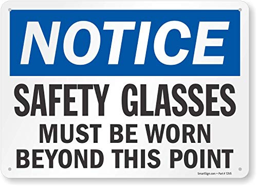 SmartSign-S-1411-PL-14 Notice - Safety Glasses Must be Worn Sign | 10 x 14 Plastic
