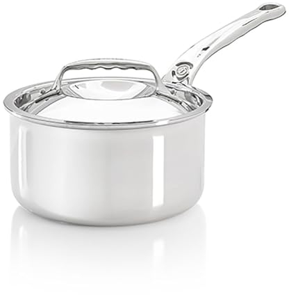 De Buyer - Casserole en inox AFFINITY avec couvercle en inox - 20 cm - Fabriquée en France, Sans PFAS, Montée Rapide en Température, Inox 18/10, Tous Feux + Four, Finition Poli Brillant