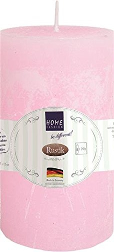 Kerze Stumpen Rustik rose - rosa Ø 7cm, Höhe 12cm