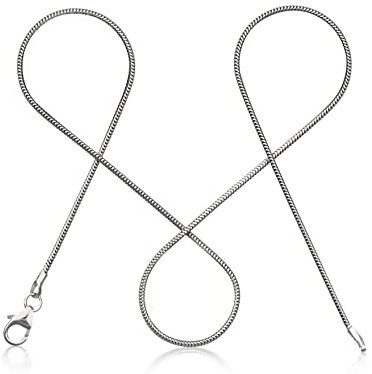 modabilé Schlangenkette Damen Halskette 925er Sterling Silber (60cm 1,2mm breit) Silberkette 925 ohne Anhänger Silberne Kette für Frauen Ketten Kurz