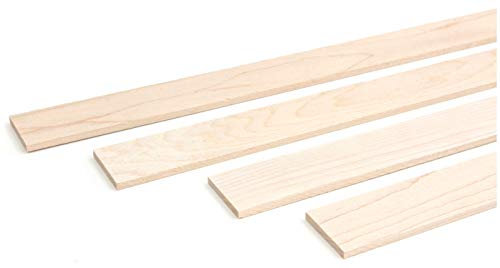 wodewa Holzleiste Wandleiste Ahorn Natur 1m Abschlussleiste Holz 30x4mm Zierleiste für Wandverkleidung Decke Boden Abdeckleiste DIY Basteln