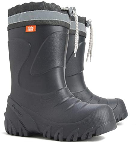 Ultra Leichte Gummistiefel Lammfell Gefüttert Winterstiefel Winterschuhe Mammut (28/29, Anthrazit)