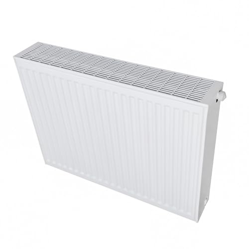 Belrad® Heizkörper Typ 33 | leistungsstarker Flachheizkörper mit 8 Anschlüssen | Wandmontage | kompakt & energieeffizient | für Bad, Gäste-WC, Wohnzimmer | weiß, flach, Mittelanschluss