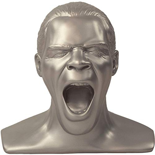 Oehlbach Scream Unlimited Plus - Exclusive Headphone Stand in the Shape of the Legendary Head - Optimal Storage of Larger Over/On-Ear Headphones (Made in Germany) Handmade - Silver