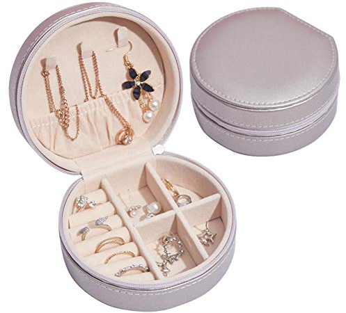 NuAngela Schmuckkästchen Klein,Kleine Reise Schmuckschatulle, Schöner Schmuckkoffer, PU Leder Mini Aufbewahrungsbox, Damen Halskette Ohrringe Ring Accessoires Schmuckschatulle Jewelry Box