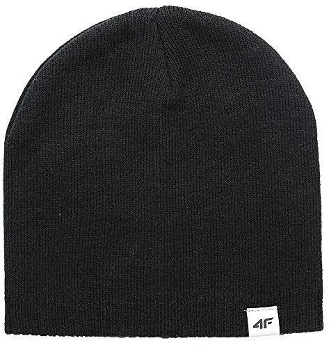 4F Beanie-Mütze für Jungen, für den Alltag, für Schule, Freizeit, Winter, Fitnessstudio, Schwarz