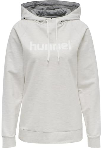 hummel Damen Hmlgo Cotton Logo Hoodie Woman Sweatshirt, Egret Melange, XL EU