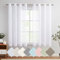 TOPICK Weiß Gardinen mit Ösen Einfarbig Gardinen für Wohnzimmer Schlafzimmer Fenster Transparent Durchsichtig Stores Landhausstil Modern Fenstergardinen 2er Set 160H x 140B (cm)