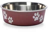 Karlie Ascar Dog Bowls, Stainless Steel, Dark Red, 450 ml, Diameter 12-14 cm
