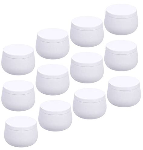 HEALLILY 12 Stück Kerzendosen, Weißblech, leere Dosen, Kerzendosen, Bonbons, Weißblech, Retrodosen für die Herstellung von Kerzen, Weißblech, Kerzendosen mit Deckeln