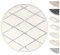 TESSO LIVING Rund Wohnzimmer Hochflor Teppich Ø120 cm Weiss Silber Diamantmuster, Super Soft Moderner Shaggy Teppich