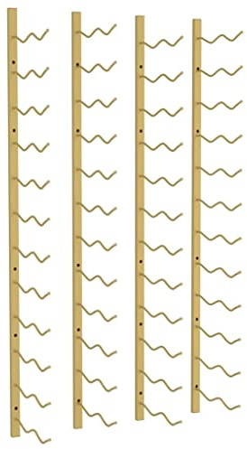 vidaXL 2X Wand Weinregal für 24 Flaschen Wandregal Weinhalter Weinflaschenhalter Flaschenregal Weinständer Hängeregal Weinflaschenregal Golden Eisen