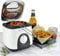 1l Mini Deep Fryer Easy Clean Basket With Removable Handle & Viewing Window Compact Design Ideal For Frying Kitchen Fat Fish Chips - Adjustable Temperature Control Knob