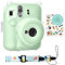 Rieibi Housse pour Instax Mini 12 - Étui de Stockage de Photos pour Appareil Photo Instantané Fujifilm Instax Mini 12 - Bandoulière et Bel Autocollant pour Instax Mini 12 - Vert
