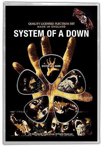 System Of A Down - Plektrum Hand 5er-Pack (Einheitsgröße) (Schwarz/Gelb)