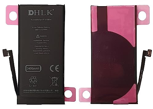 DHLK® Batteria Compatibile con iPhone 13 Mini - Prestazioni ottimali Durata prolungata/capacità 2406 mAh [2 Anni Garanzia]