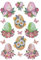 Ideen mit Herz Stickerbogen 3-D Relief-Sticker | Aufkleber | Hochwertig geprägt mit 3-D-Effekt | Din A4 Bogen mit verschiedenen Motiven (Ostereier mit Blumen)
