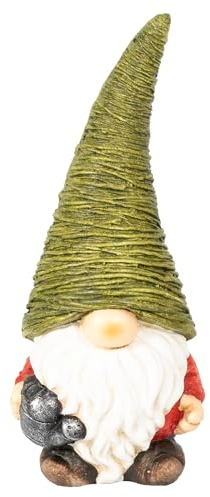 Lemodo Wichtel mit Gießkanne | Weihnachtswichtel aus Magnesia | Wichtel Figur 42,5 cm hoch | Tomte mit grüner Mütze | GNOME als schöne Weihnachtsdeko | Wichtel Deko für drinnen und draußen