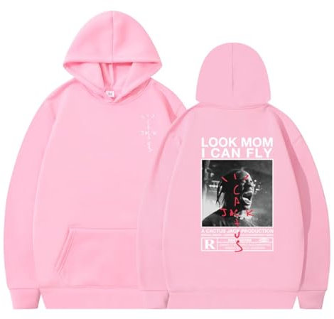 EVERLUCK Travis Hiphop Sweat à capuche pour homme avec inscription « Mom I Can Fly Scott » pour fans de rap, 06 Hiphop Jack, M
