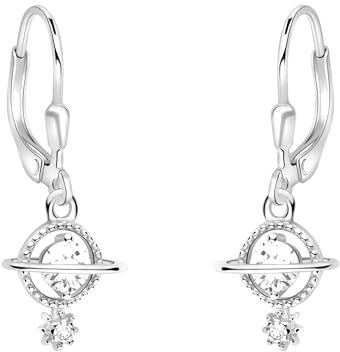 SOFIA MILANI - Damen Ohrringe 925 Silber - mit Zirkonia Steinen - Saturn Ohrhänger - E2344