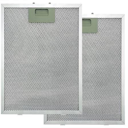 2 Stück Metallfettfilter für Dunstabzugshauben,Dunstabzugshaubenfilter,Öl- und Gasabscheidesieb,Küchenzubehör aus Aluminium, Universal für Küchenabzugshauben,Austauschfilter (305 * 267mm)