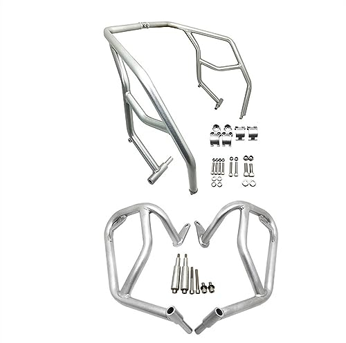 KSHSAA Für BMW S1000XR S1000 XR S 1000XR 2021 2022 Motorrad Stahl Sturzbügel Motorschutz Stoßstange Rahmenschutz Crash-Pad (Farbe : Silber)