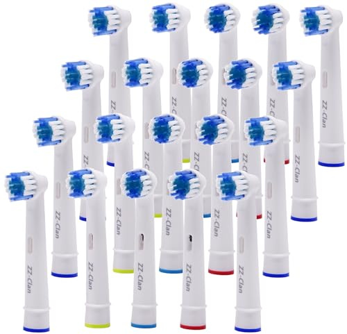 ZZ-Clan Aufsteckbürsten kompatibel mit Oral-B - Ersatzbürsten für elektrische Zahnbürsten, Precision Clean, Vitality & Professional – Aufsätze (20 Bürstenköpfe)