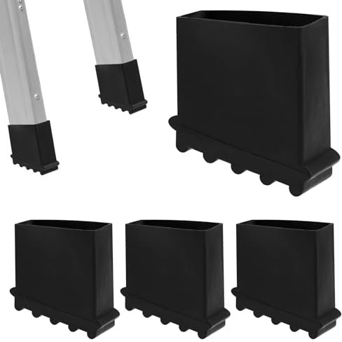 ZHMKYD13 Embout Escabeau Lot De 4 Patin Echelle Couvre-Pieds D'Échelle Pieds d'Échelle De Rechange En Caoutchouc Pied Escabeau Échelle Pieds Tampons En Caoutchouc Protections De Pieds D'Échelle Noir