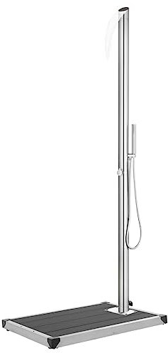 Willood Gartendusche mit Grauer Bodenplatte 225cm Edelstahl
