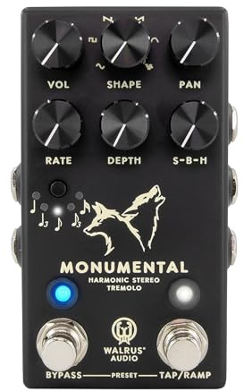 Walrus Audio Monumental Stereo Harmonic Tap Tremolo, Black