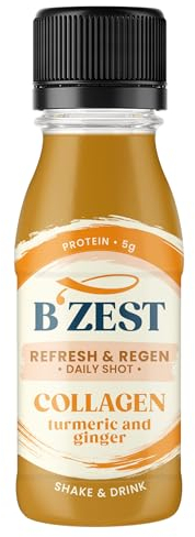 Bumble Zest Refresh & Regen: Ginger, Turmeric & Collagen Daily Health Shot, Refreshing Shot with a Zesty Kick, 5g Protein (12 x 60ml)