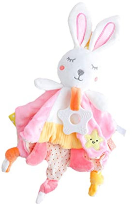 VICASKY Kaninchen Beschwichtigungshandtuch Hasen Babyhandtuch Puppe Spielzeug Für Babys Sicherheitsdecken Für Babys Kuscheltierdecke Plüsch Stofftierspielzeug Hochelastischer