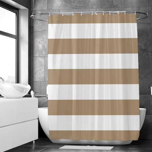 Loti Living Anti-Schimmel Duschvorhang 180x200 cm Sand - Wasserfestes Polyester - Inkl. Ringe - Shower Curtains - Duschvorhang Anti Schimmel - Duschvorhang Badewanne - Duschvorhänge