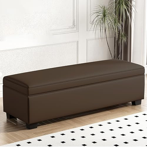 Große Eckbank aus Leder für Schlafzimmer, Wohnzimmer, 40 cm hoch, Eckbank mit Stauraum