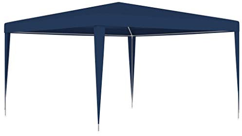Outdoor-Pavillon, Vorzelt, 4 x 4 m, manuell einziehbares Dach, Partyschutz, Blau