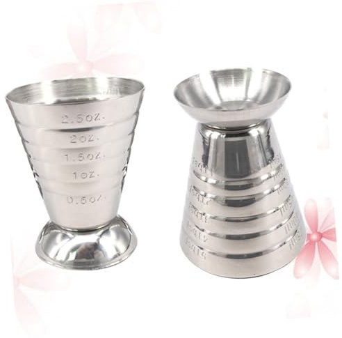 Amosfun Barra Jigger De Onzas Taza Medidora Taza De Tiro De Medición Barra De Jigger Vaso Medidor Silver