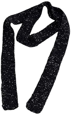 Supoion Funkelnder Pailletten-Schal für weibliche Mädchen, 2000er Jahre, langer Halstuch, Frühling, Herbst, schmal, gestrickt, dünn, japanischer Halswickel