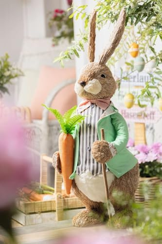 Dekoleidenschaft Grande figurine décorative en forme de lapin de 75 cm de haut - Décoration de Pâques