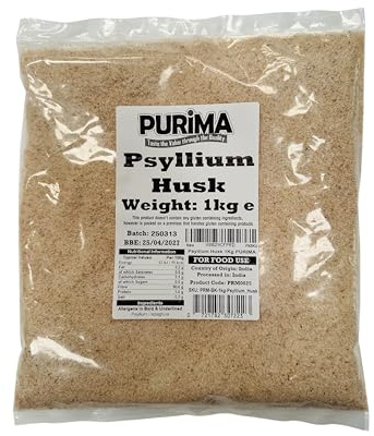 Psyllium Husk 5kg – 99% Purity Blond Whole Husks Flakes Bulk Soluble Natural Fibre for Baking Drinks Food Humans Eat Gut Laxatives Constipation Relief Digestive Aid Ispaghula Isabgol Ispaghol