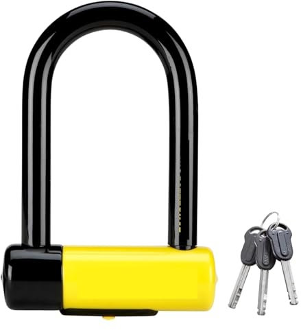 GUICFRF Manubrio Lucchetto Mini Bike U Lock Lucchetto A U per Bicicletta Resistente 18 Mm con Chiavi Blocca Ruota da Strada con Chiavi