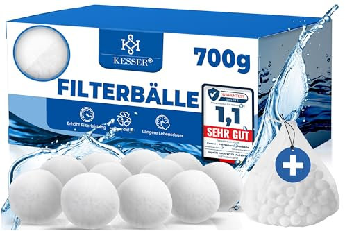 KESSER® Polysphere Balles filtrantes, système de filtration à sable, 700 g, remplace 25 kg de sable, accessoires, filtre de piscine, 2100 g (3 x 700 g)